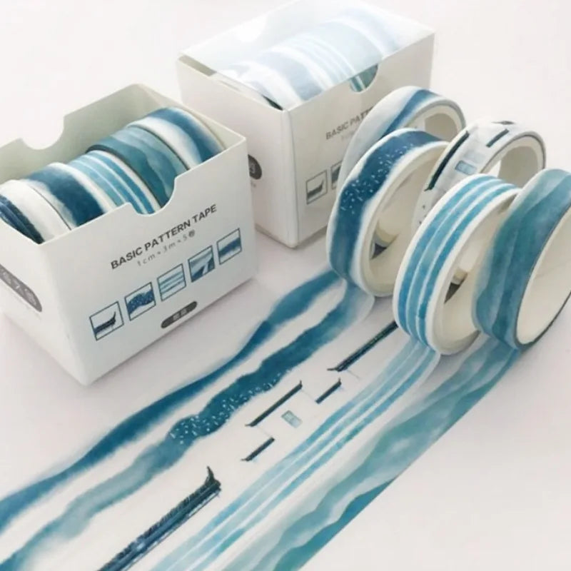5-pack mönstrad scrapbooking tejp