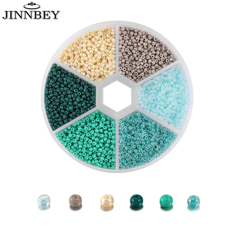 Bead boxes with seed beads in bright colors