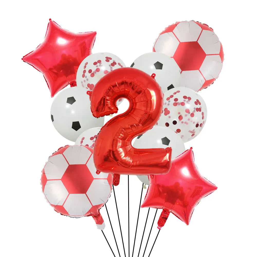 Ballong set med siffra och fotbolls motiv