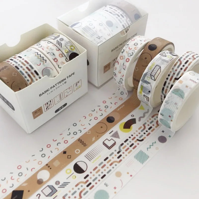 5-pack mönstrad scrapbooking tejp