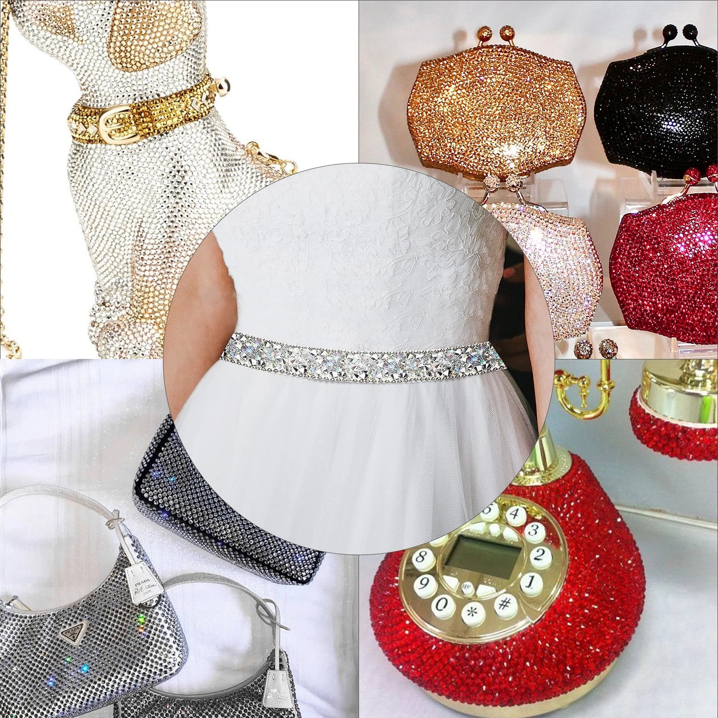 Svart metallic strass tejp