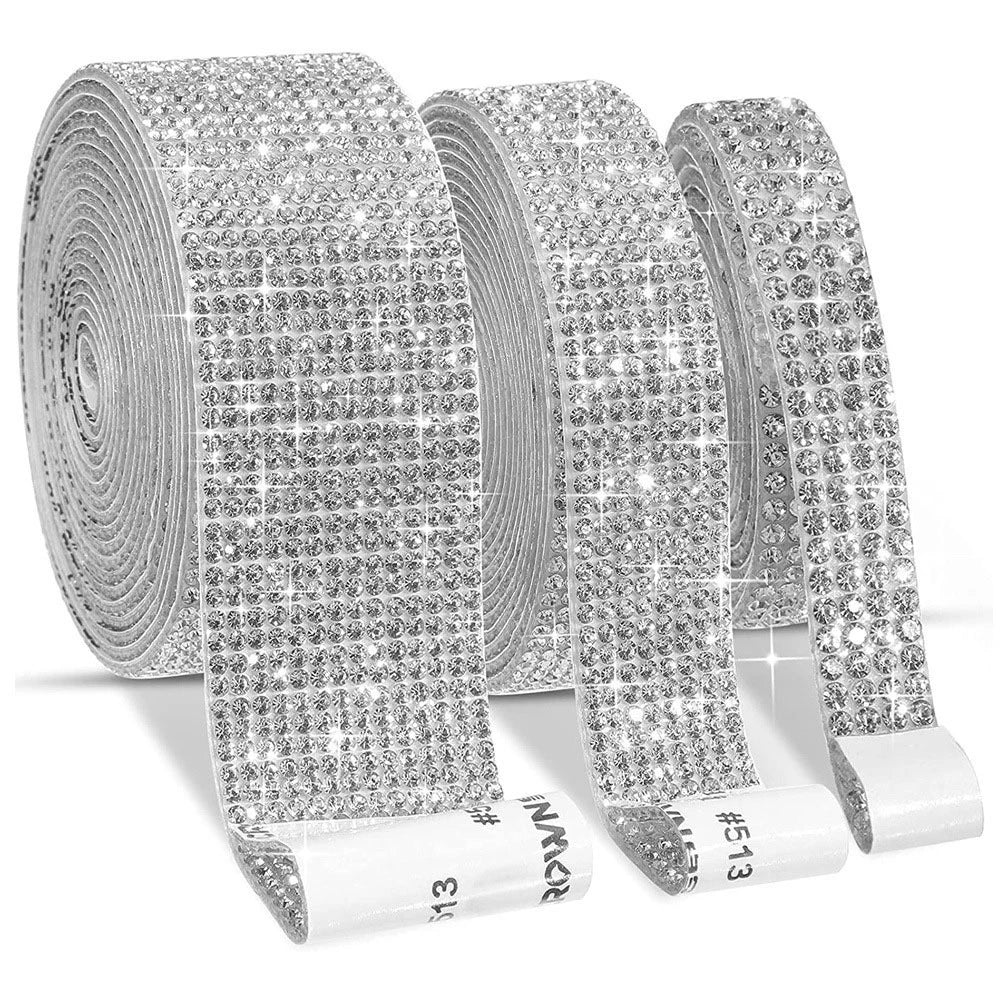 Rhinestone tape Silver Multicolor