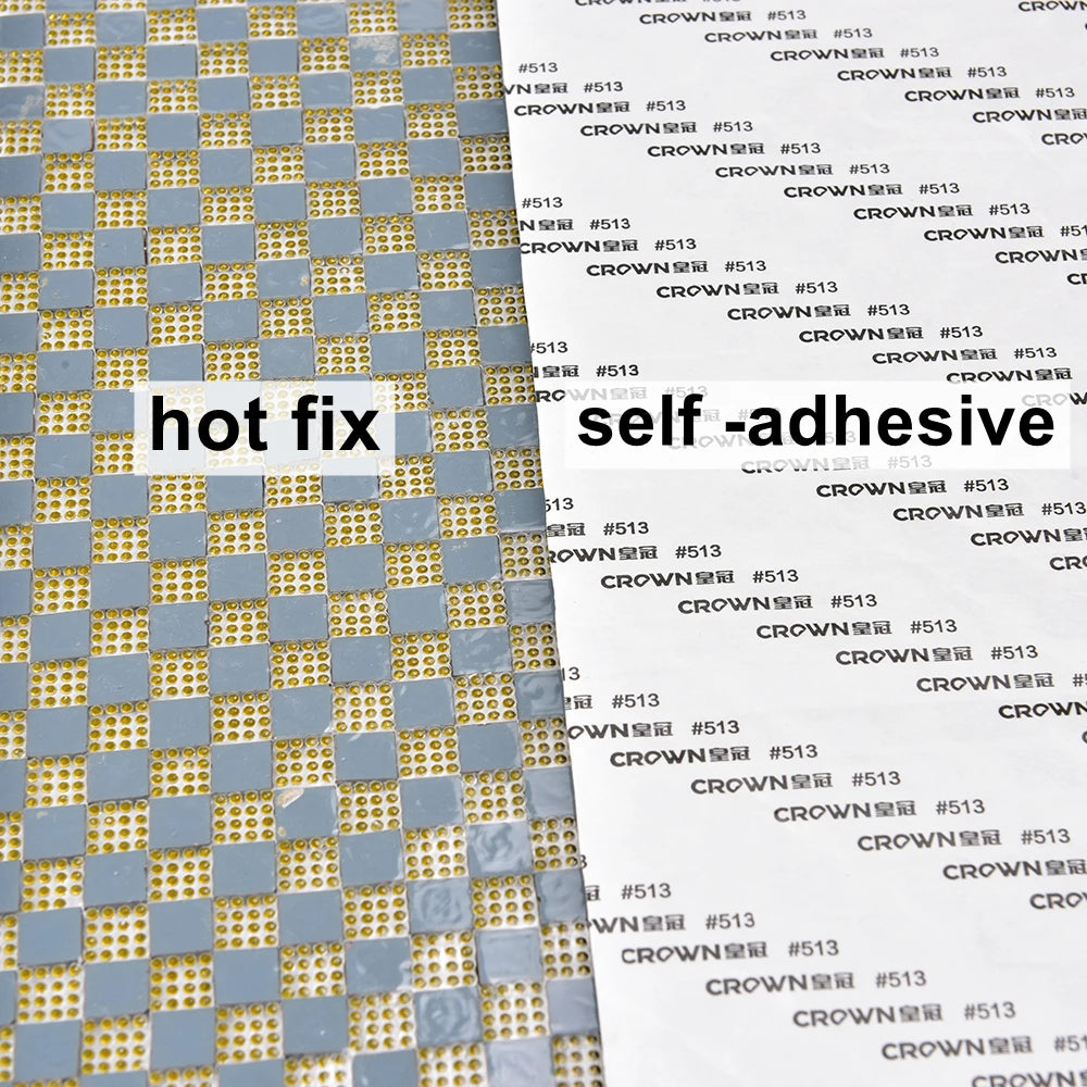 Sheet of square rhinestone tiles self-adhesive / Hot fix