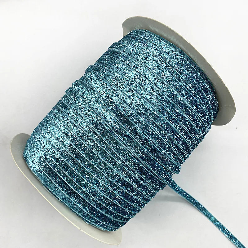 Glittrande sammets band 6mm