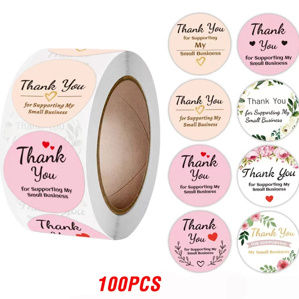 Klistermärken" thank you" rulle