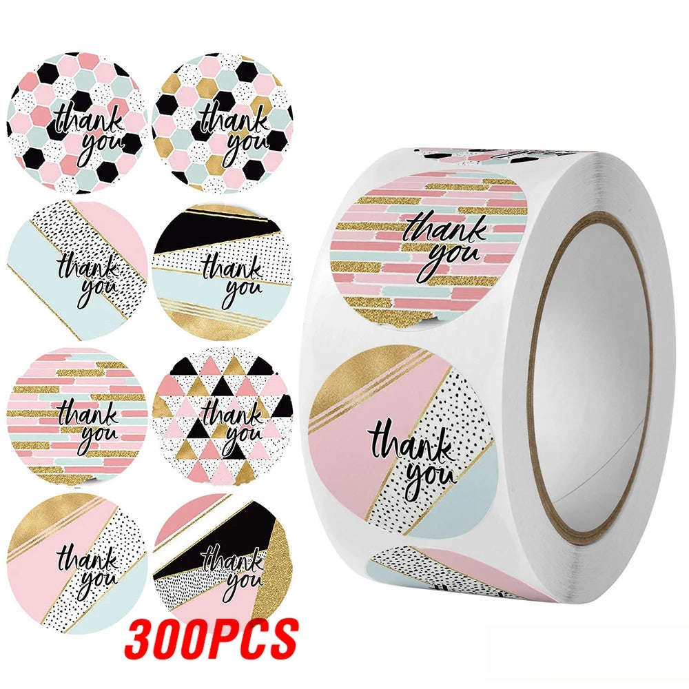 Klistermärken" thank you" rulle