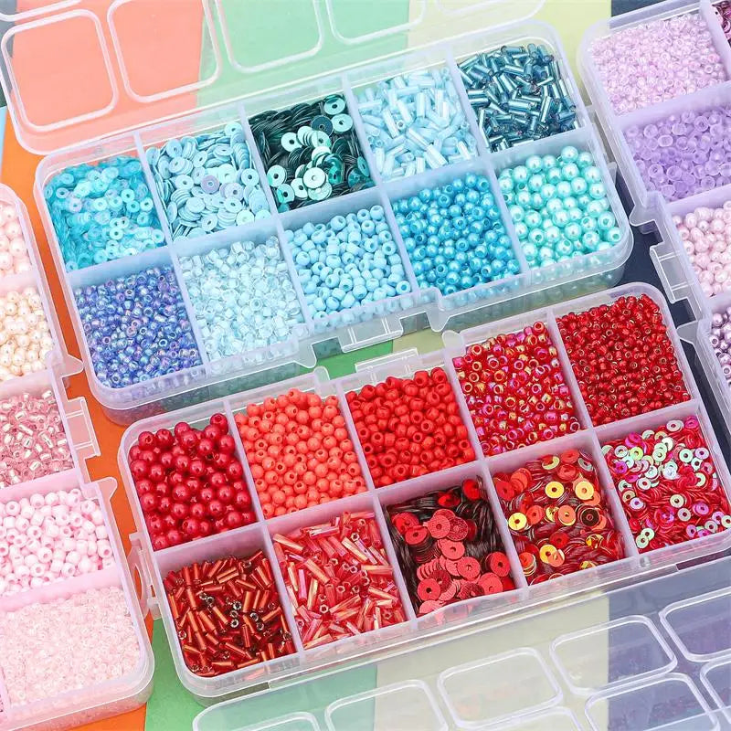 Box with beads and sequins