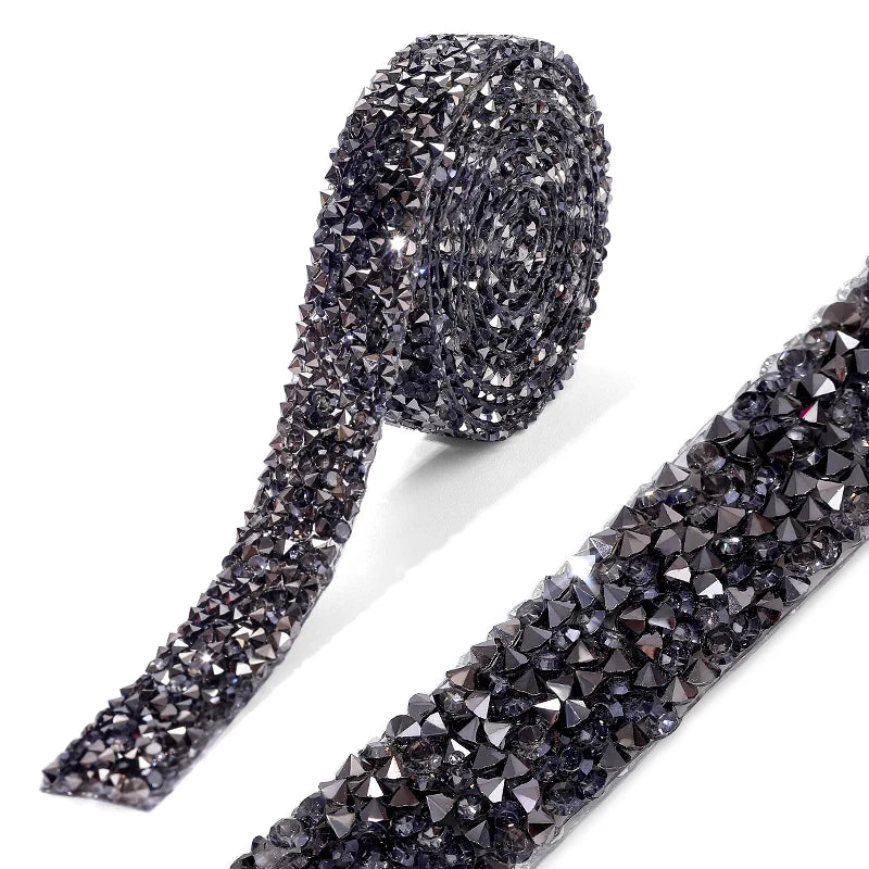 Rhinestone ribbon Hot fix