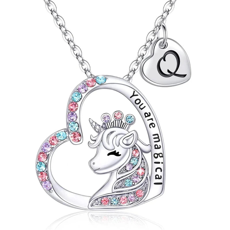 Halsband barn hjärta med unicorn
