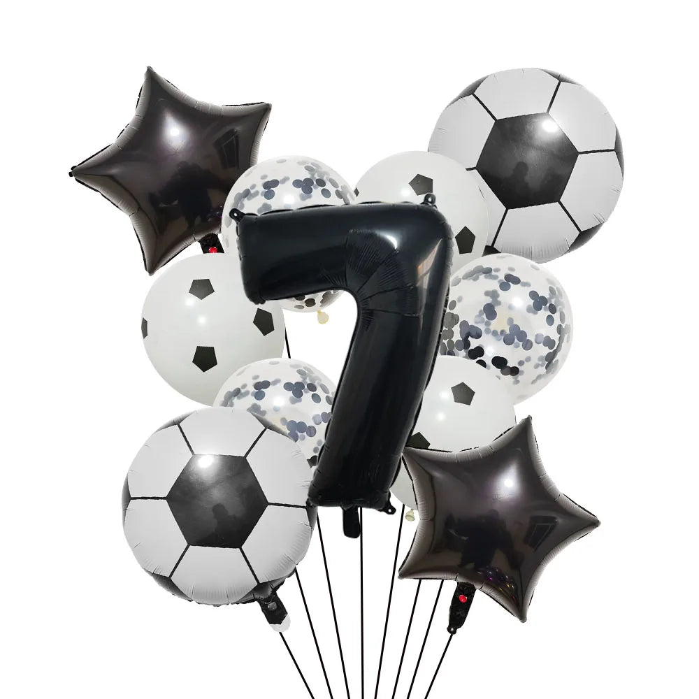 Ballong set med siffra och fotbolls motiv