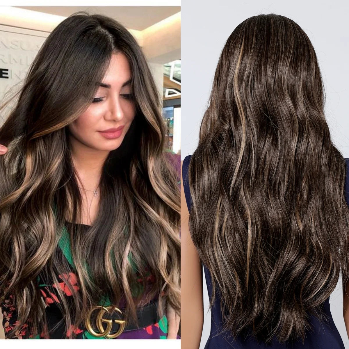 Wig long wavy hair with curls