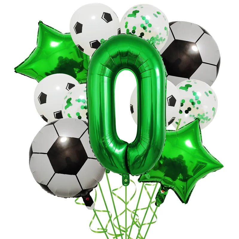 Ballong set med siffra och fotbolls motiv