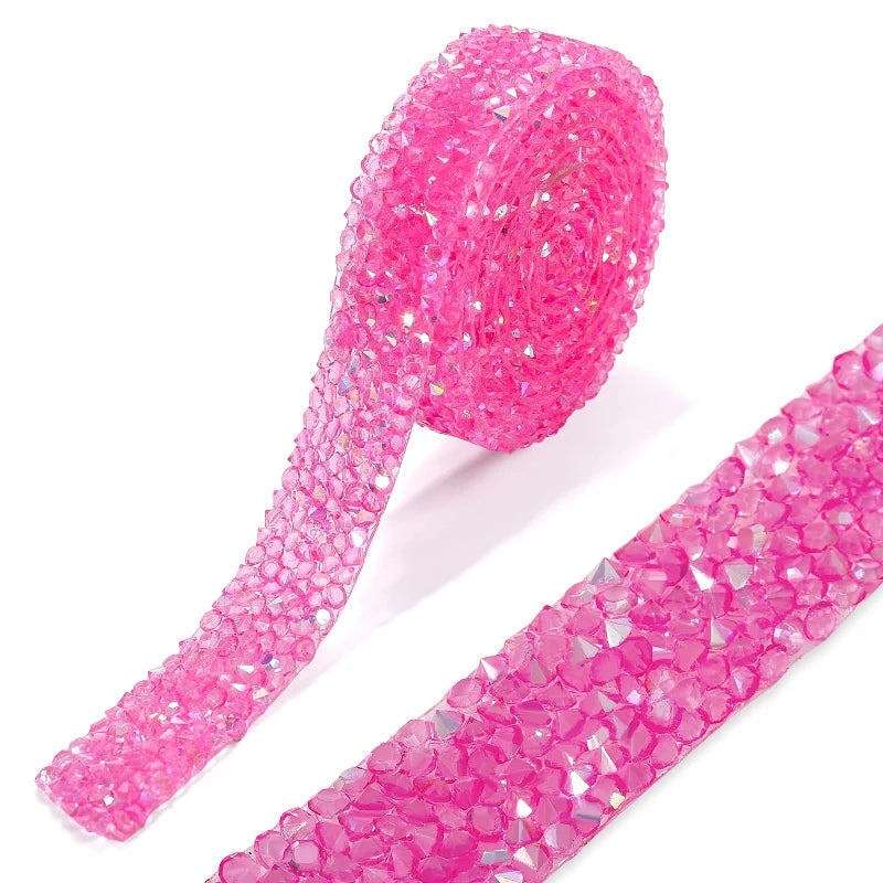 Rhinestone ribbon Hot fix