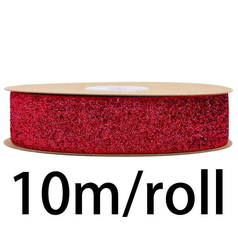 10M velvet ribbon with glitter