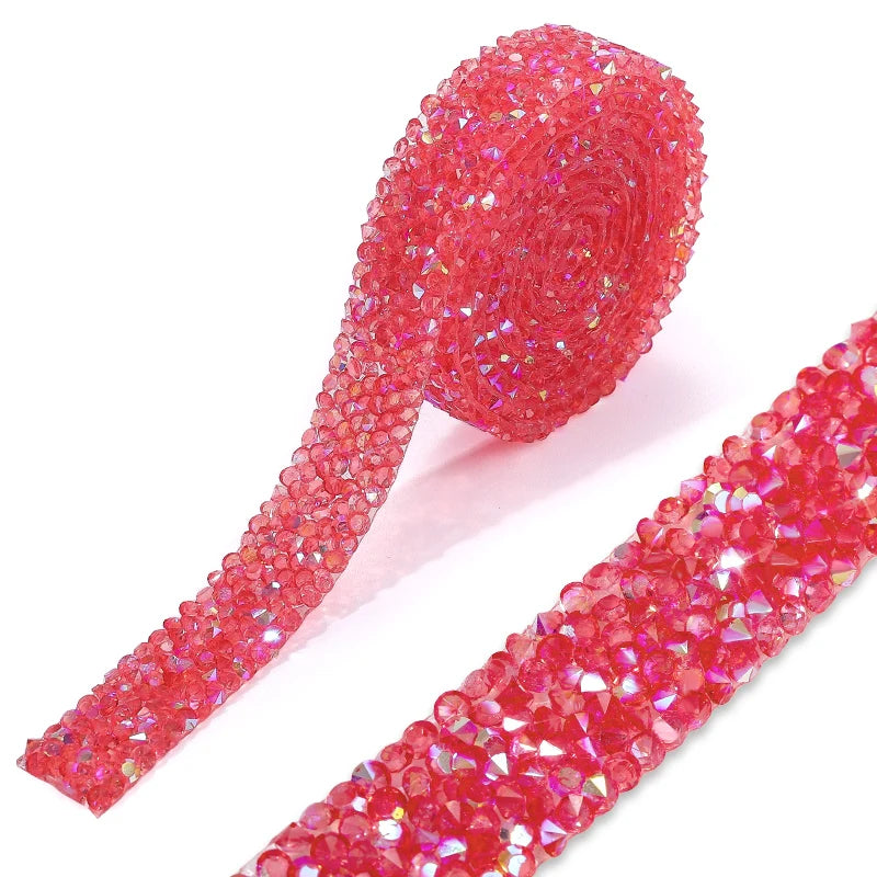 Rhinestone ribbon Hot fix