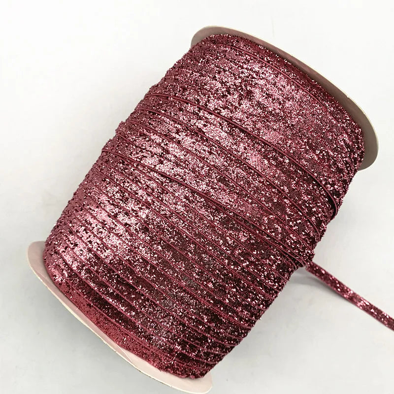 Glittrande sammets band 6mm