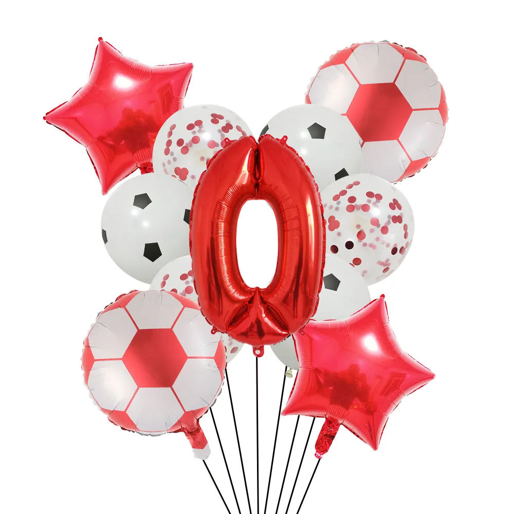 Ballong set med siffra och fotbolls motiv