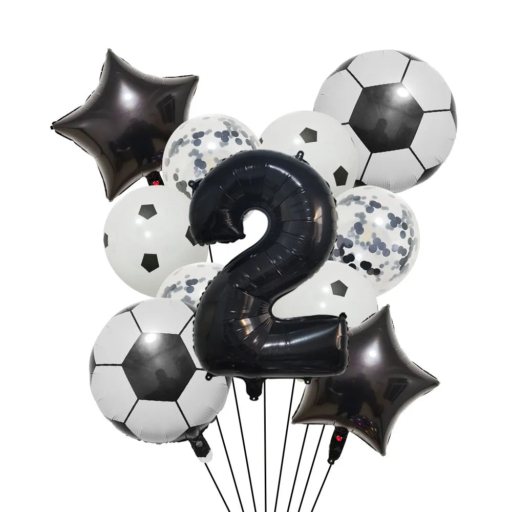 Ballong set med siffra och fotbolls motiv