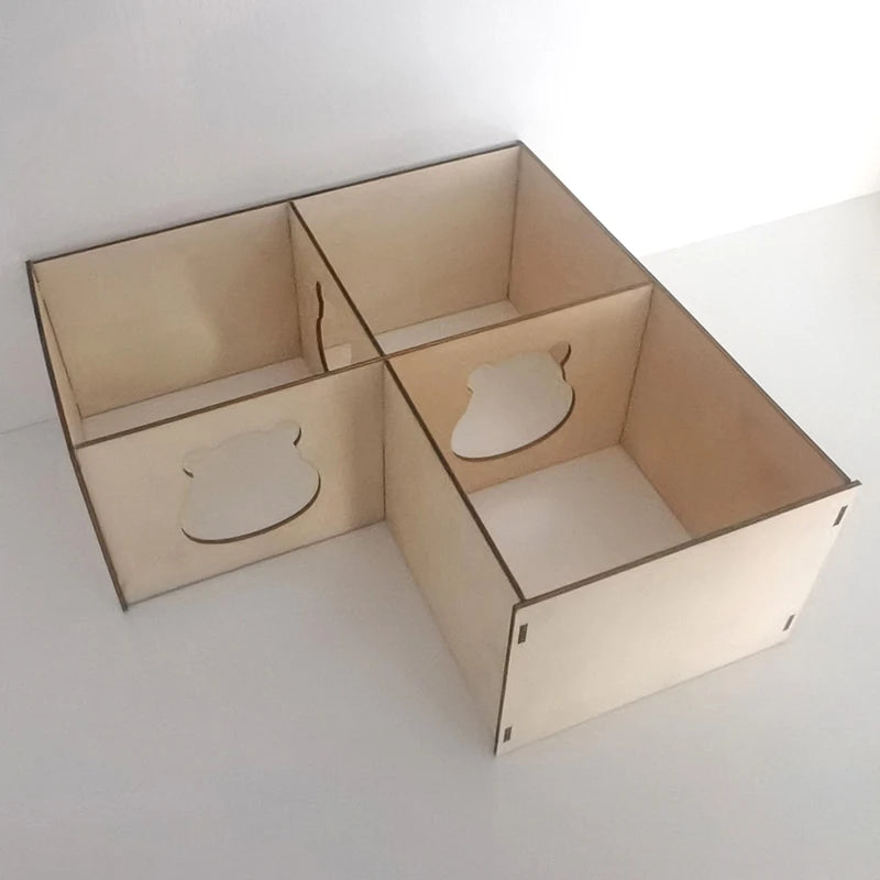Trä hus med lock för hamster