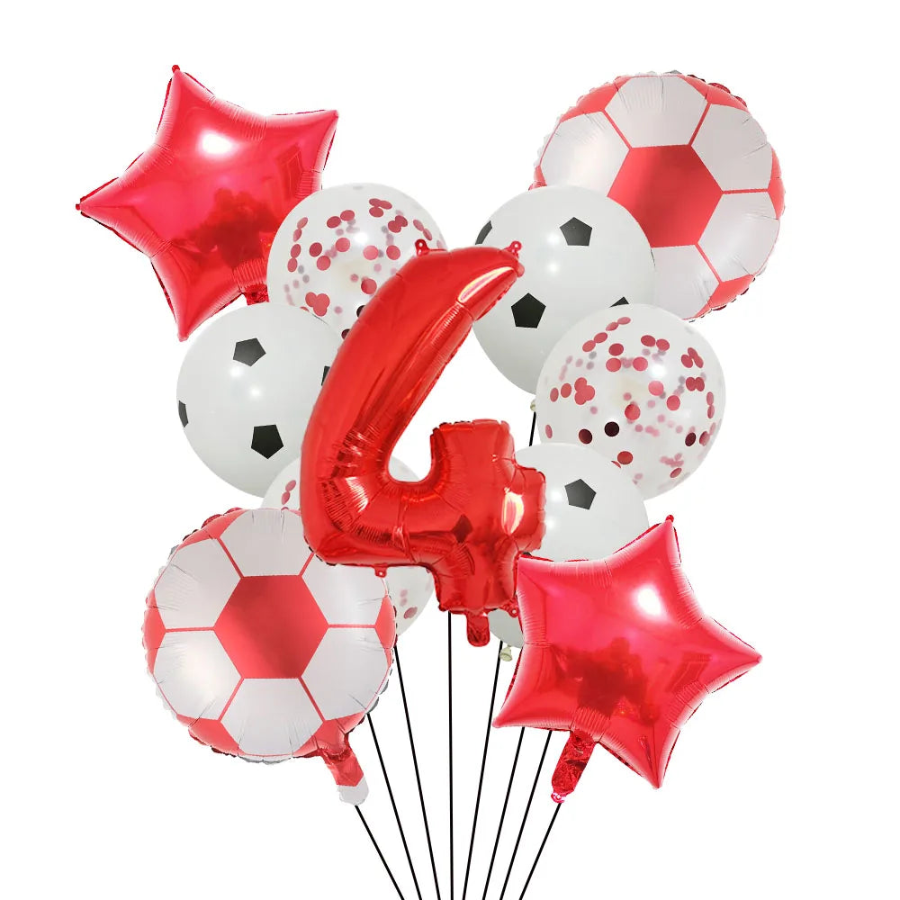 Ballong set med siffra och fotbolls motiv