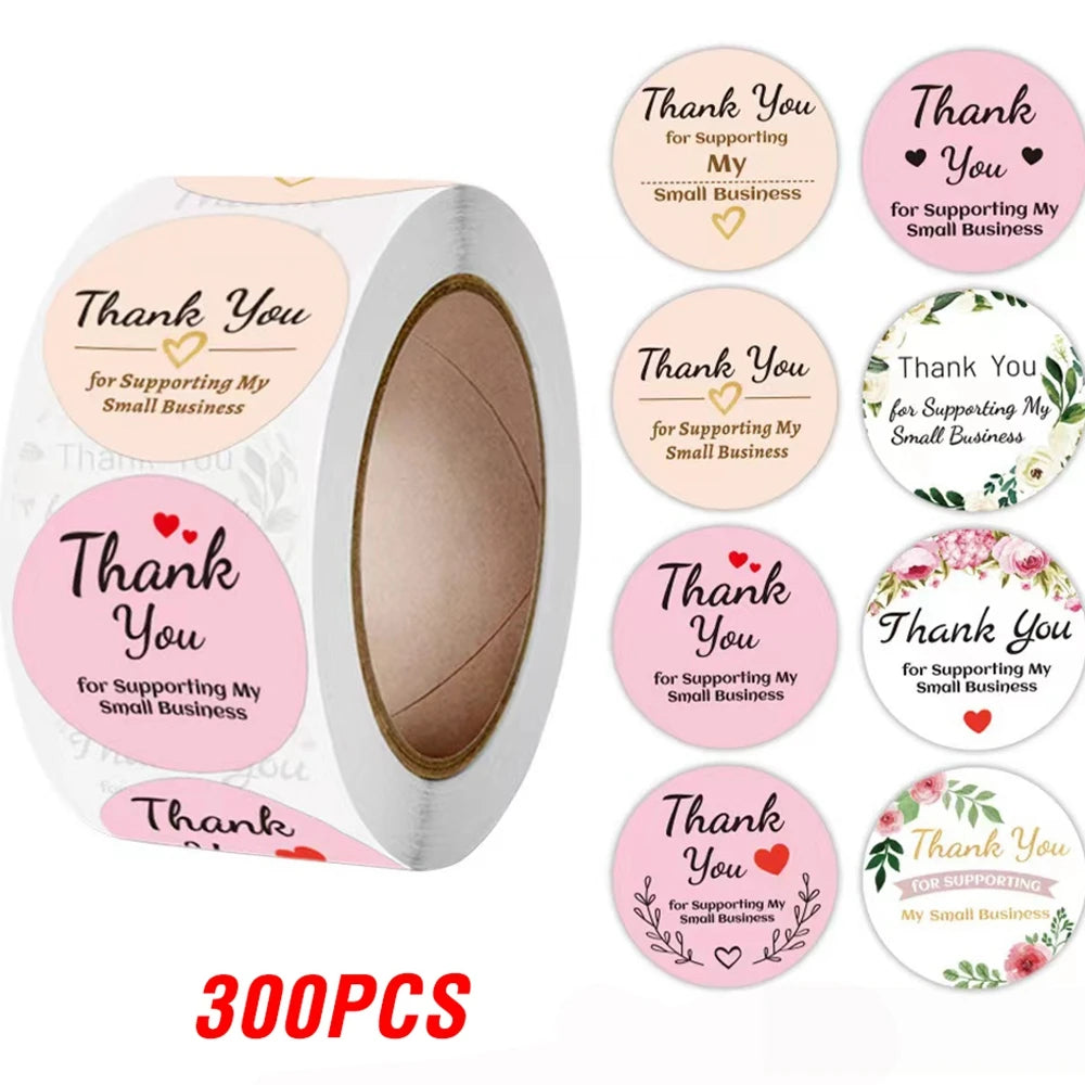 Klistermärken" thank you" rulle