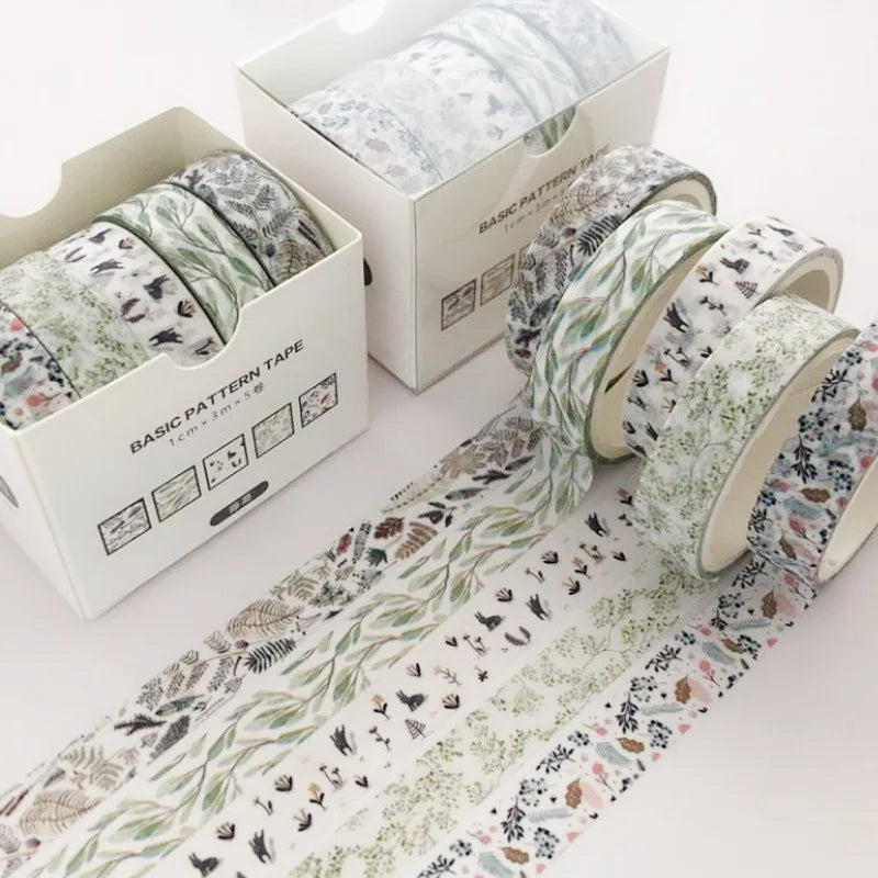 5-pack mönstrad scrapbooking tejp