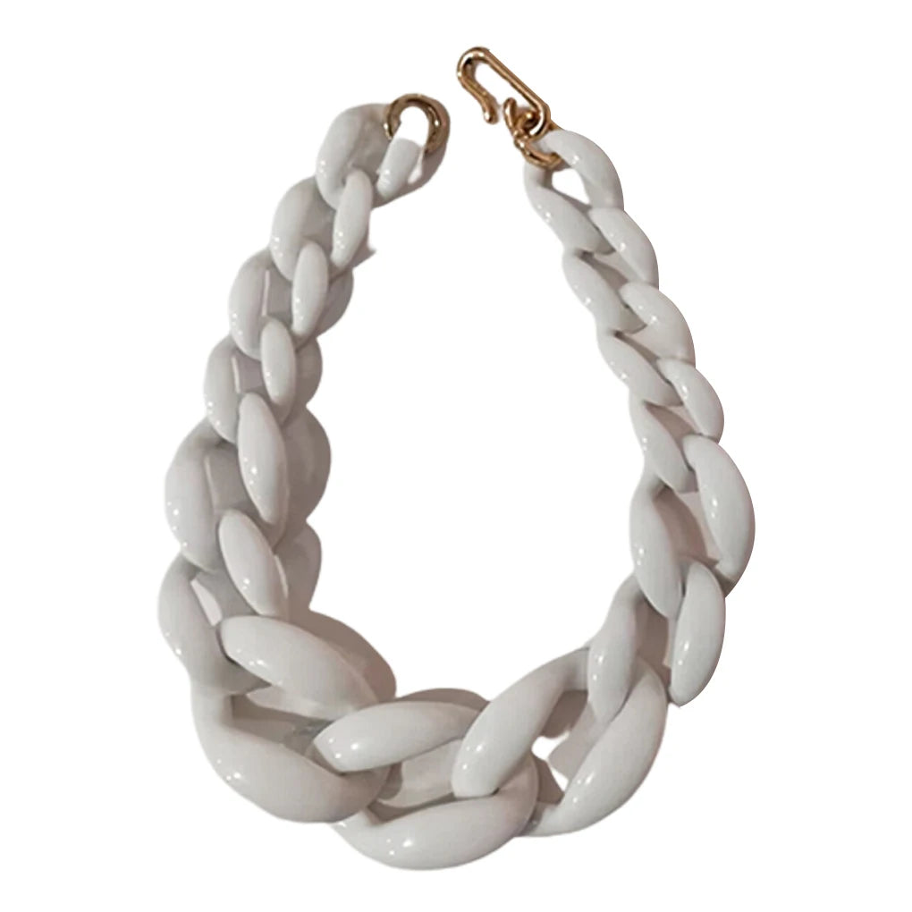 Fashion halsband grov bred akryl kedja