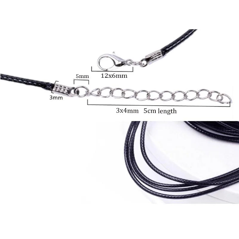 Finished necklace black Leather
