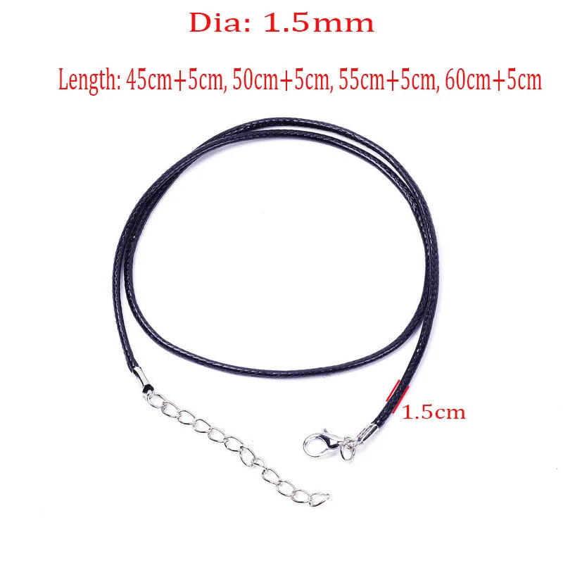 Finished necklace black Leather