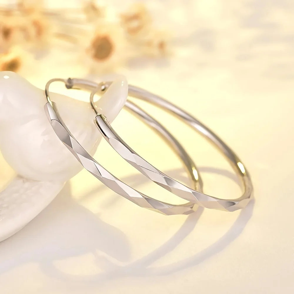 Fina stora örhängen ringar i äkta 925 sterling silver