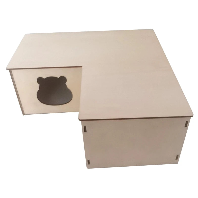 Trä hus med lock för hamster