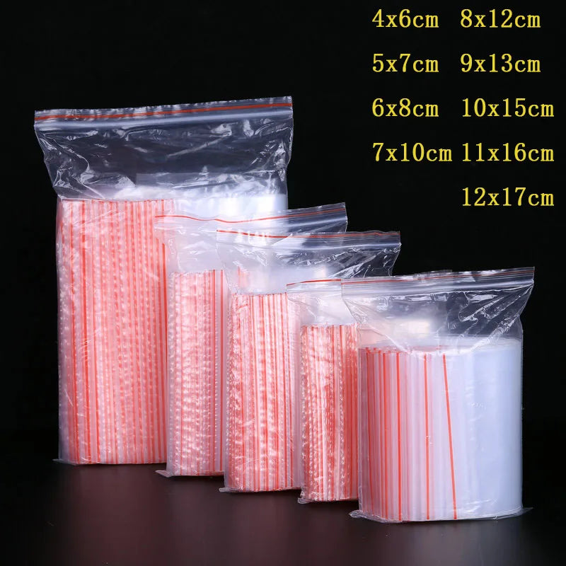 200 zip lock bags in various sizes