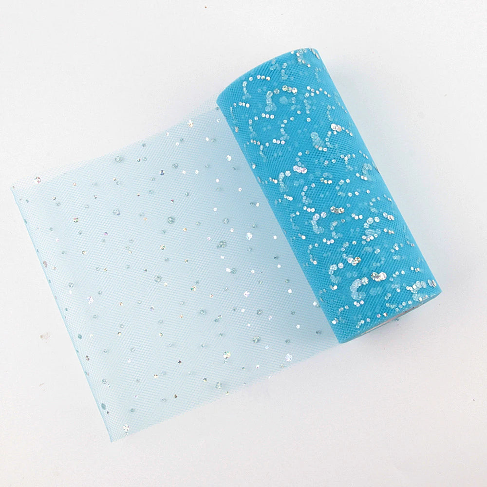 Tulle fabric with glitter sequins
