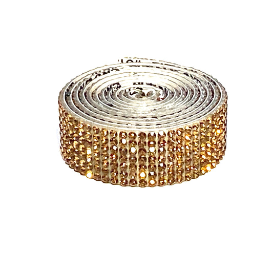 Rhinestone tape Golden brown