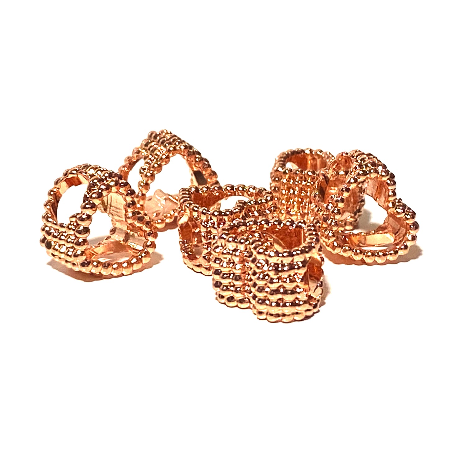 Snake Link Charm Heart Rose Gold
