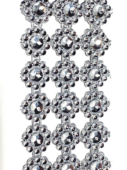 Ribbon with large rhinestone beads