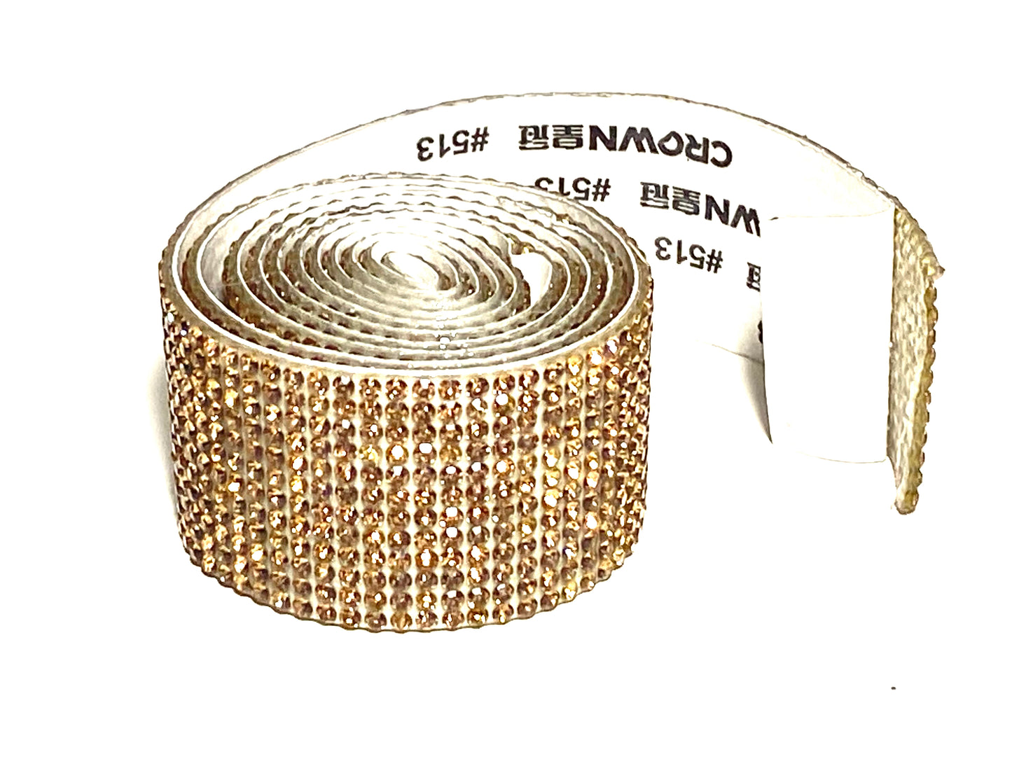 Rhinestone tape Golden brown