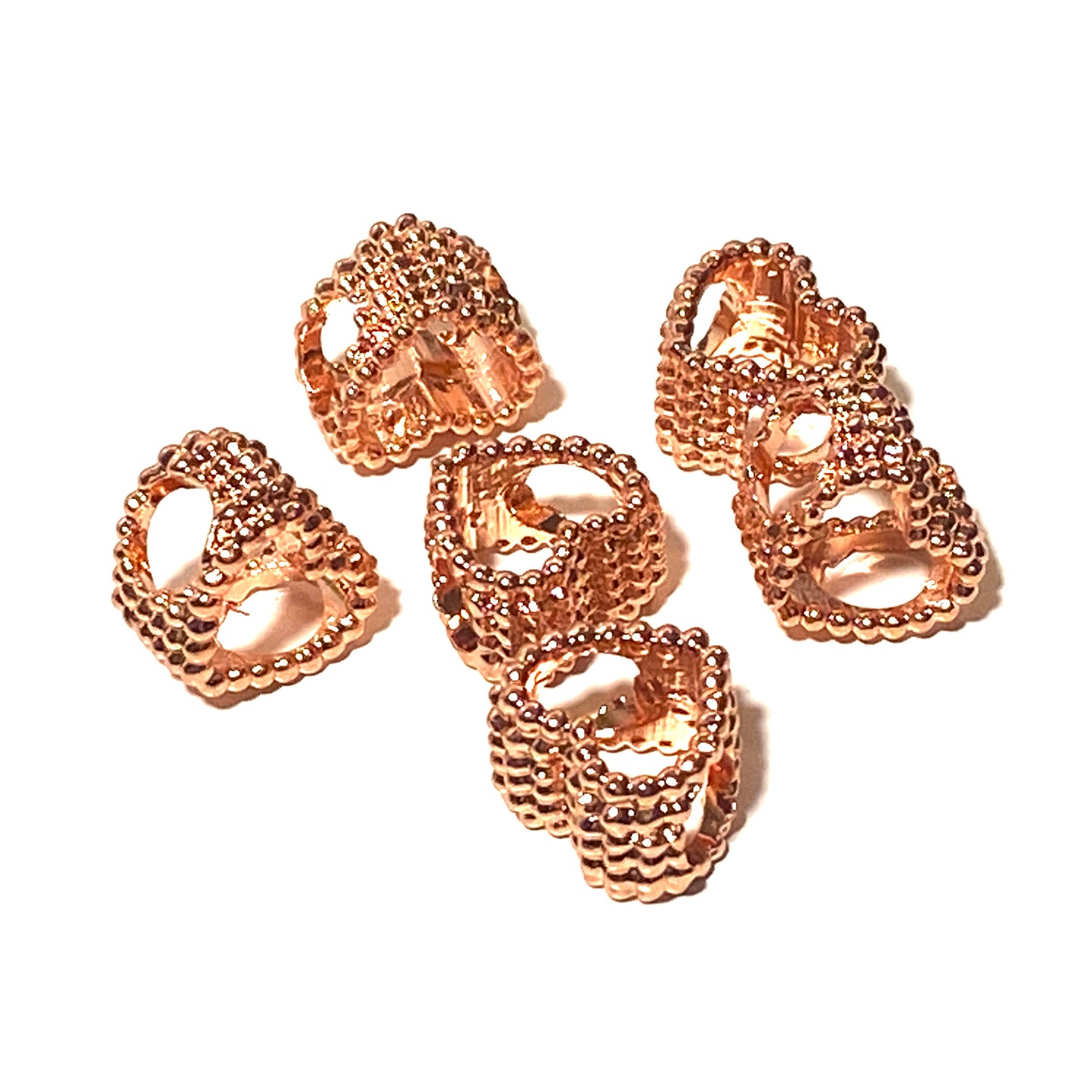 Snake Link Charm Heart Rose Gold