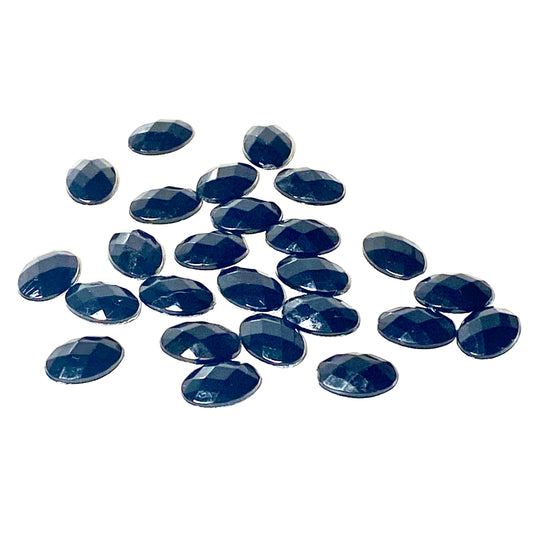 cabochons oval black rhinestones hot fix