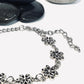 Fotlänk silver blommor