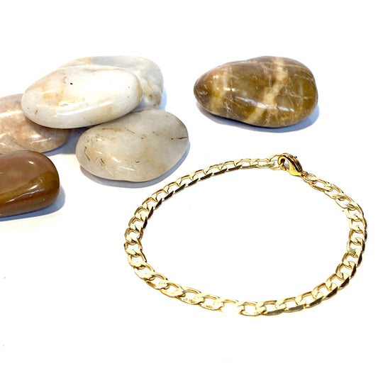 Armband platt kedja 18k guld