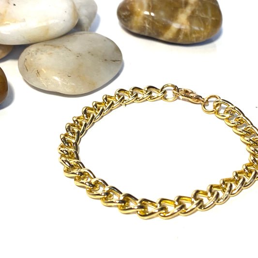 Armband curb kedja Ljusguld