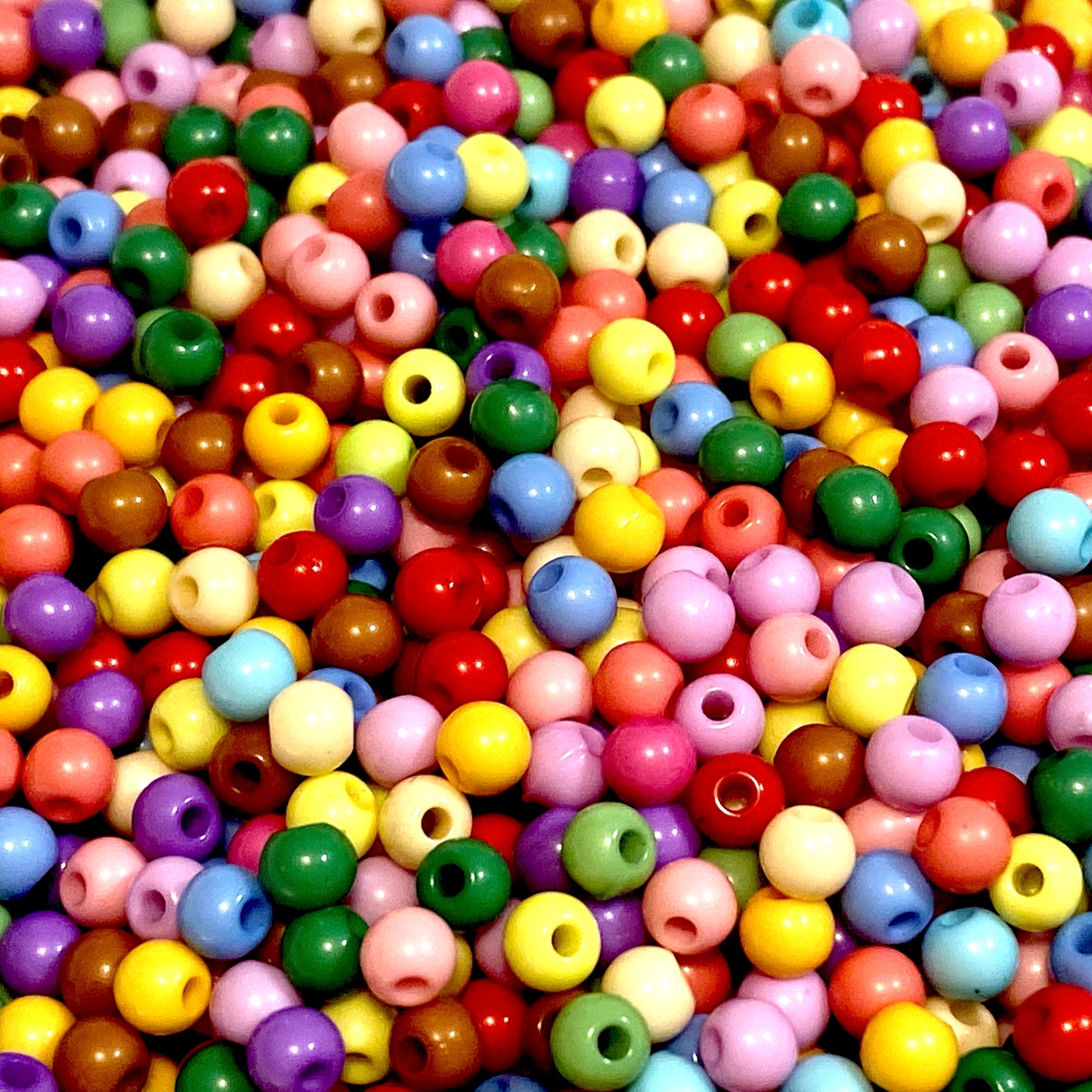 Acrylic beads small round mix