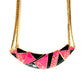 Necklace with large link pink black