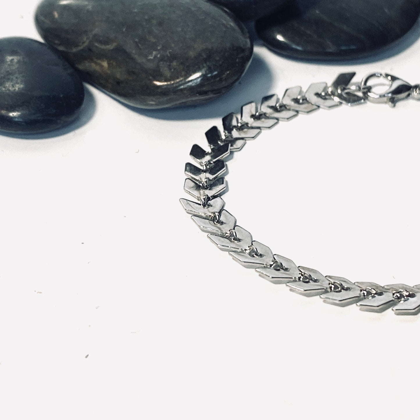 Armband blad-kedja silver
