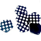 Black charms with white dots