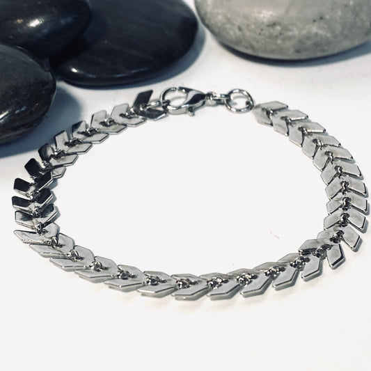 Armband blad-kedja silver