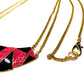 Necklace with large link pink black
