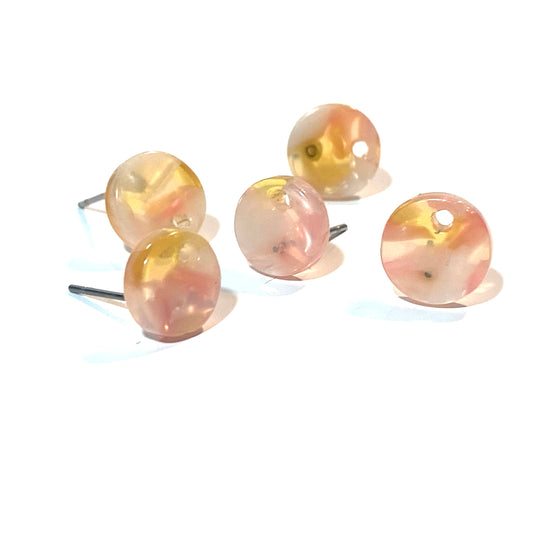Örhängen Resin persiko-rosa