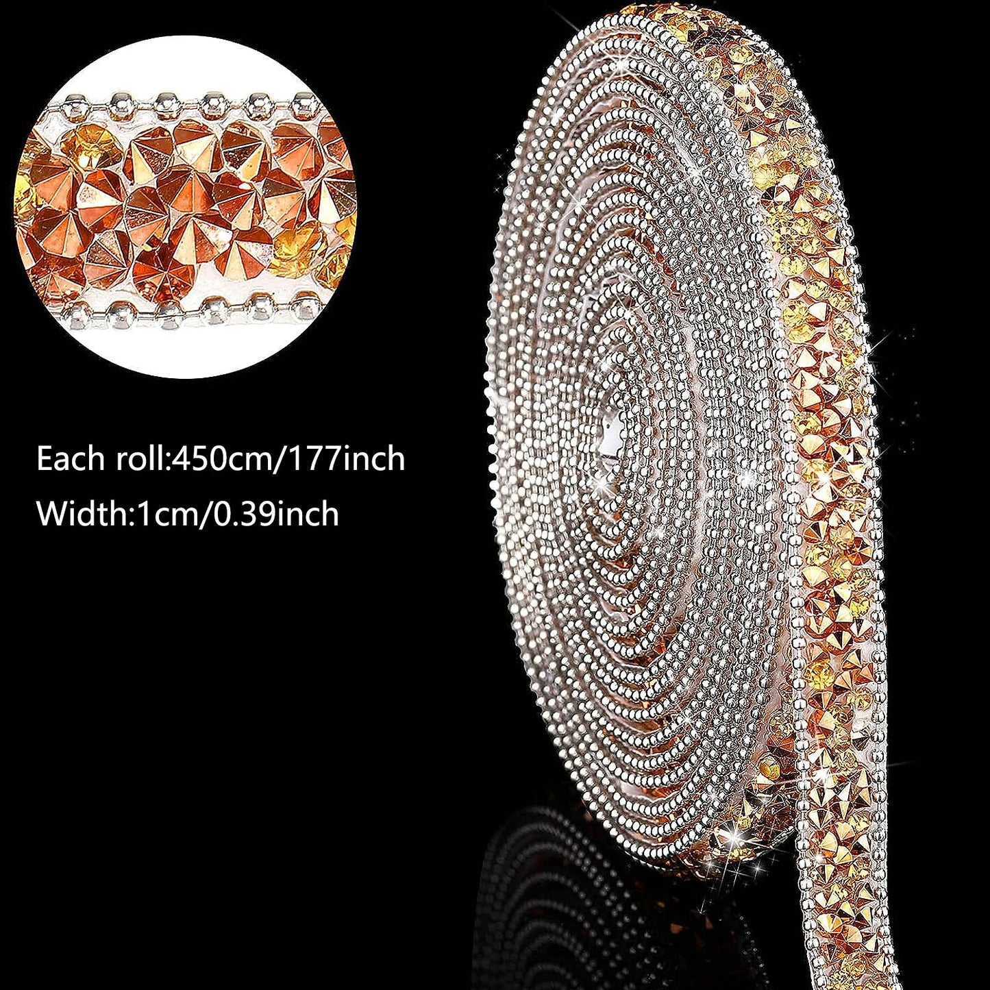 Strass tejp 4.5M i  olika färger